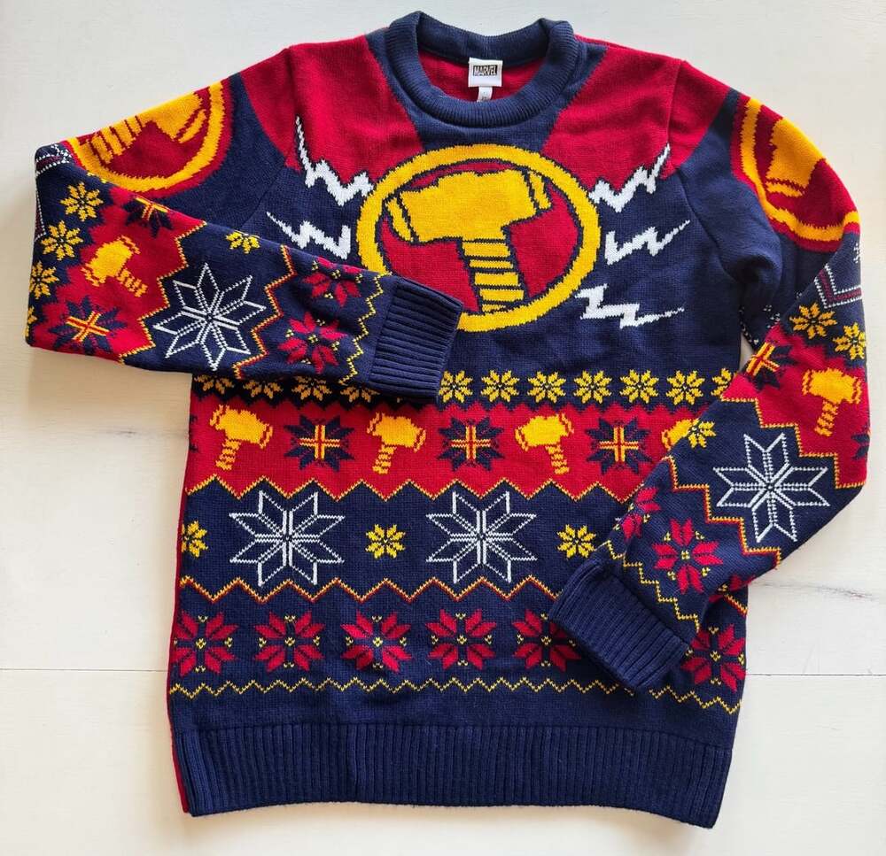 Marvel Thor Ugly Christmas Sweater Size XS Holiday Jumper